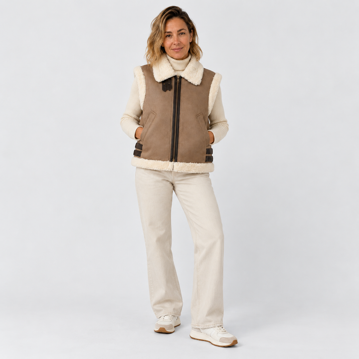 ADALSINDE | GILET SANS MANCHES EFFET SHEARLING