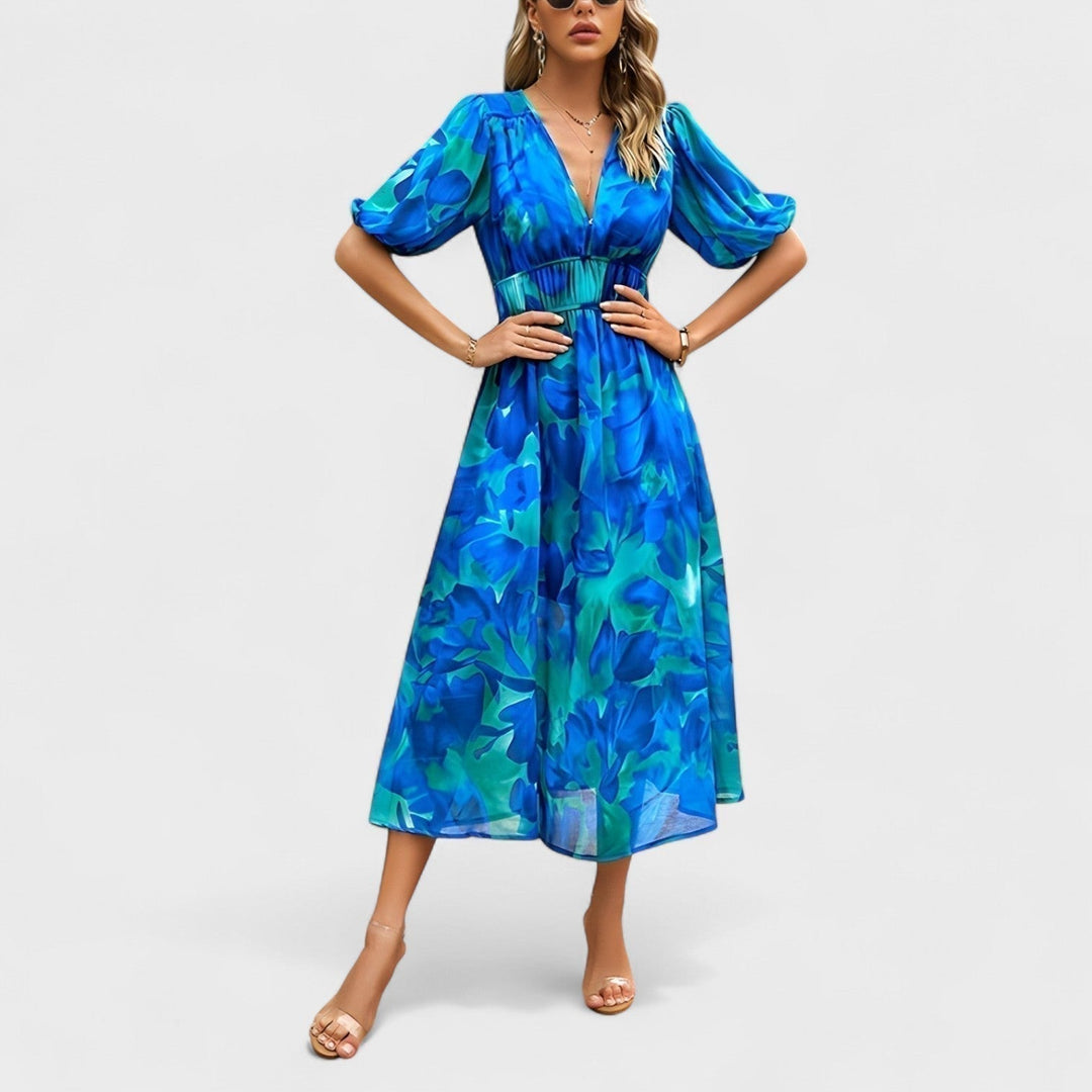 Clara - Élégante robe midi fleurie