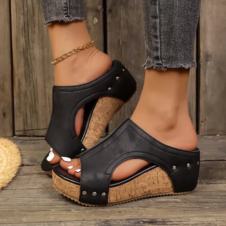 Erika | Sandales compensées Lumi Stud
