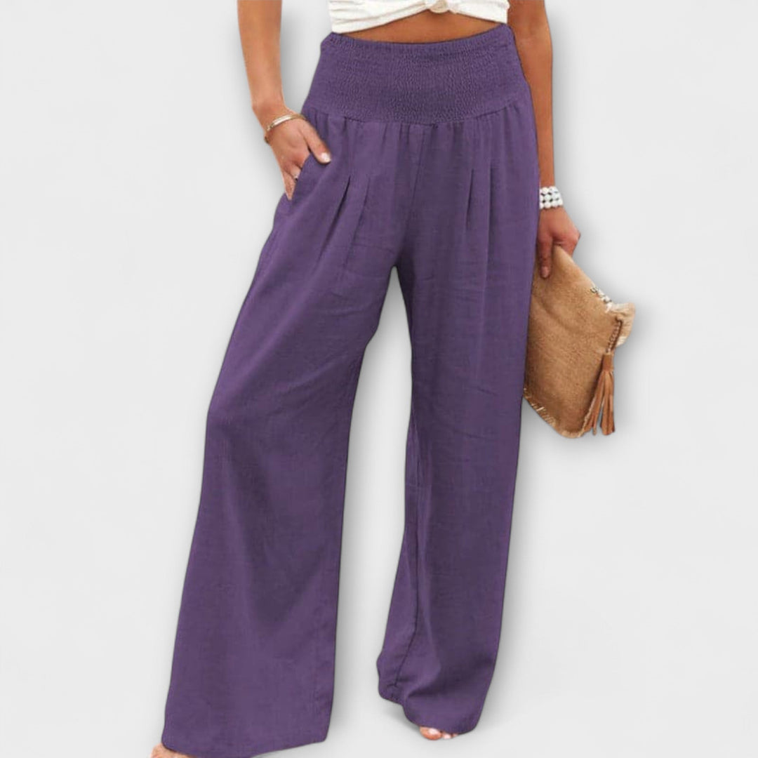 Thearya - Pantalon ample et décontracté en lin