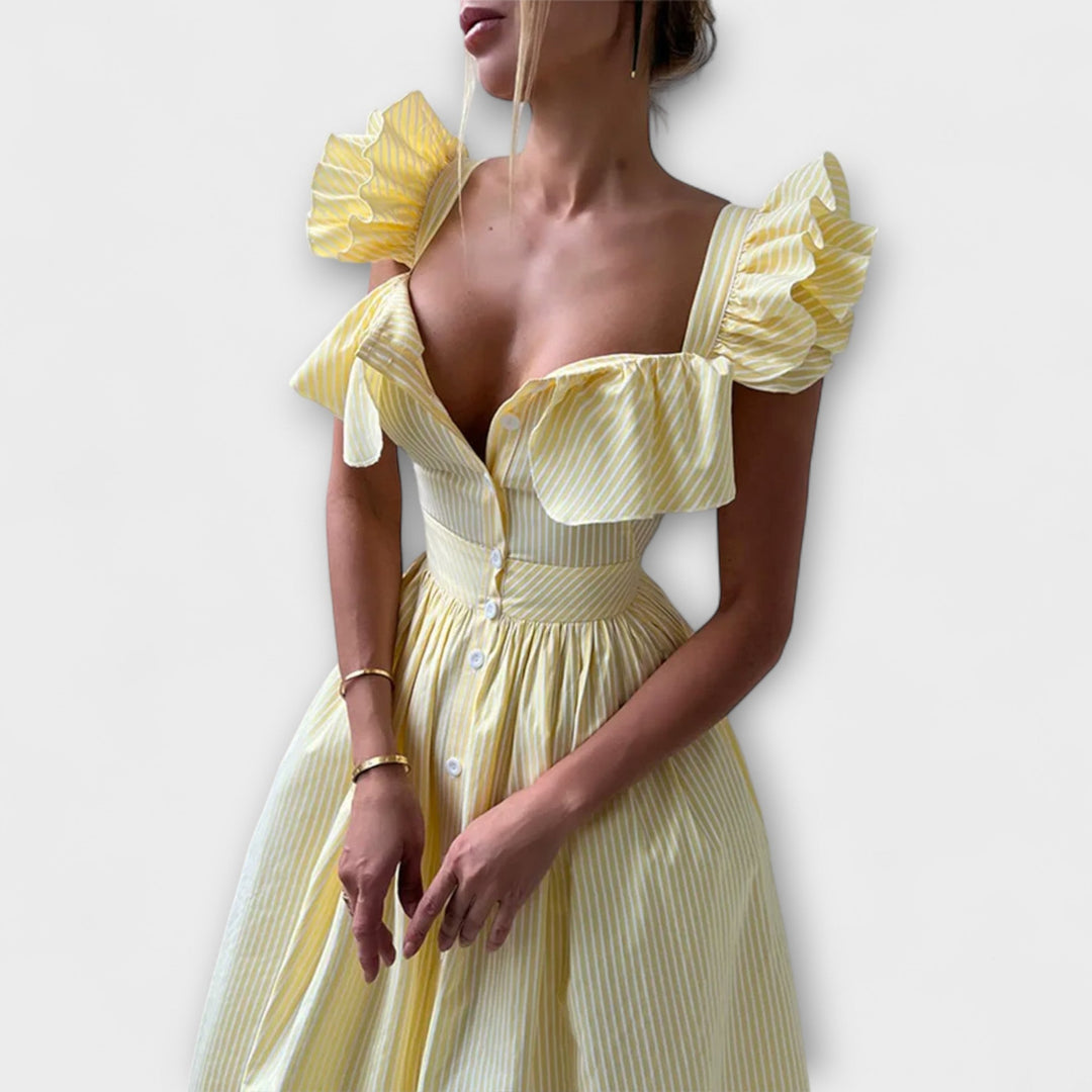 Lia | Robe chemise à volants