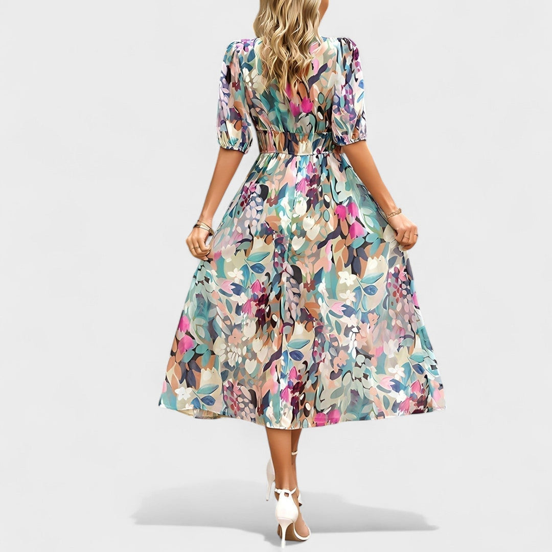 Clara - Élégante robe midi fleurie