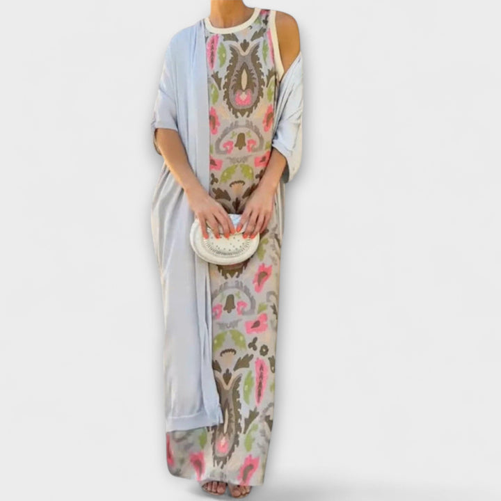 Selviane - Robe longue avec cardigan assorti