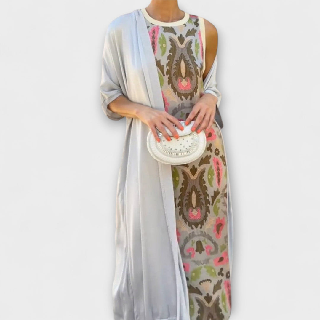 Selviane - Robe longue avec cardigan assorti