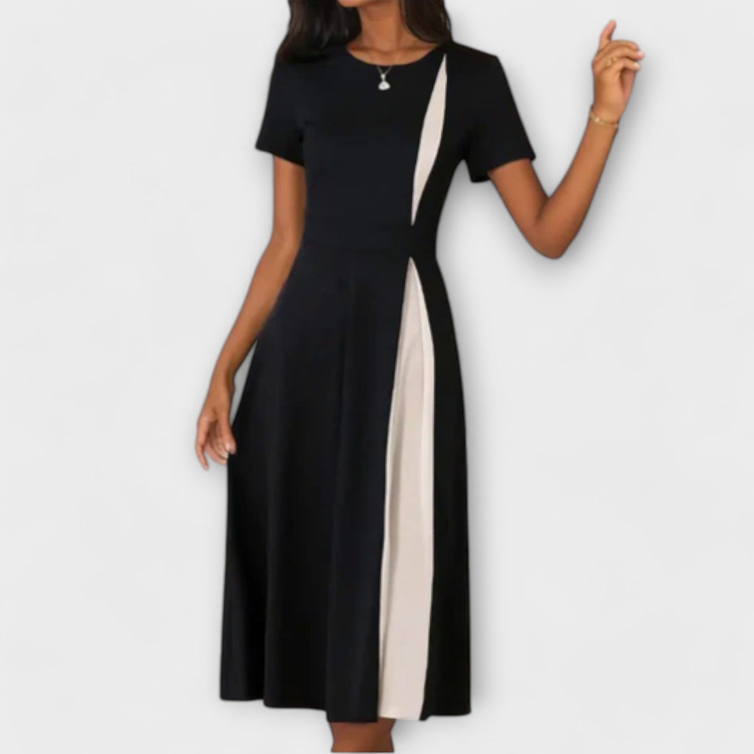 Hanne - Robe midi noir et blanc