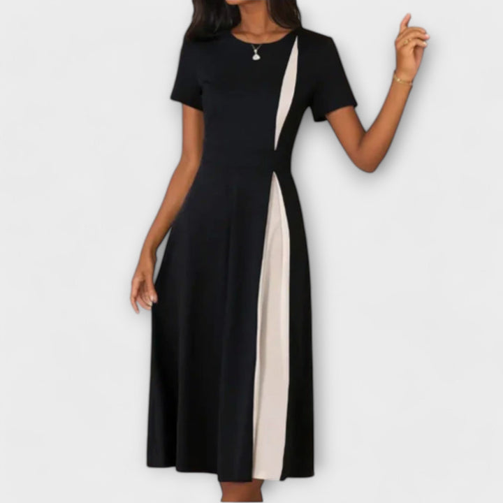 Hanne - Robe midi noir et blanc