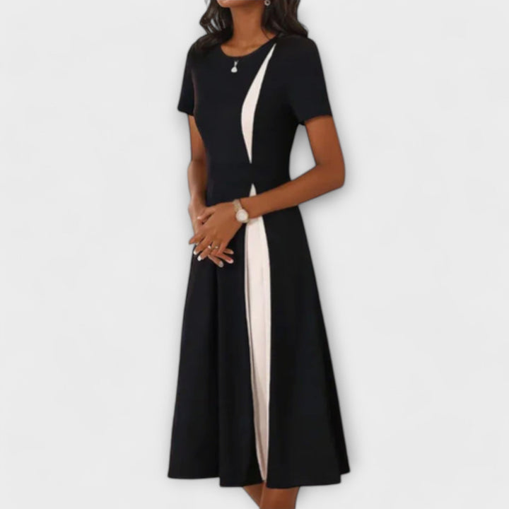 Hanne - Robe midi noir et blanc