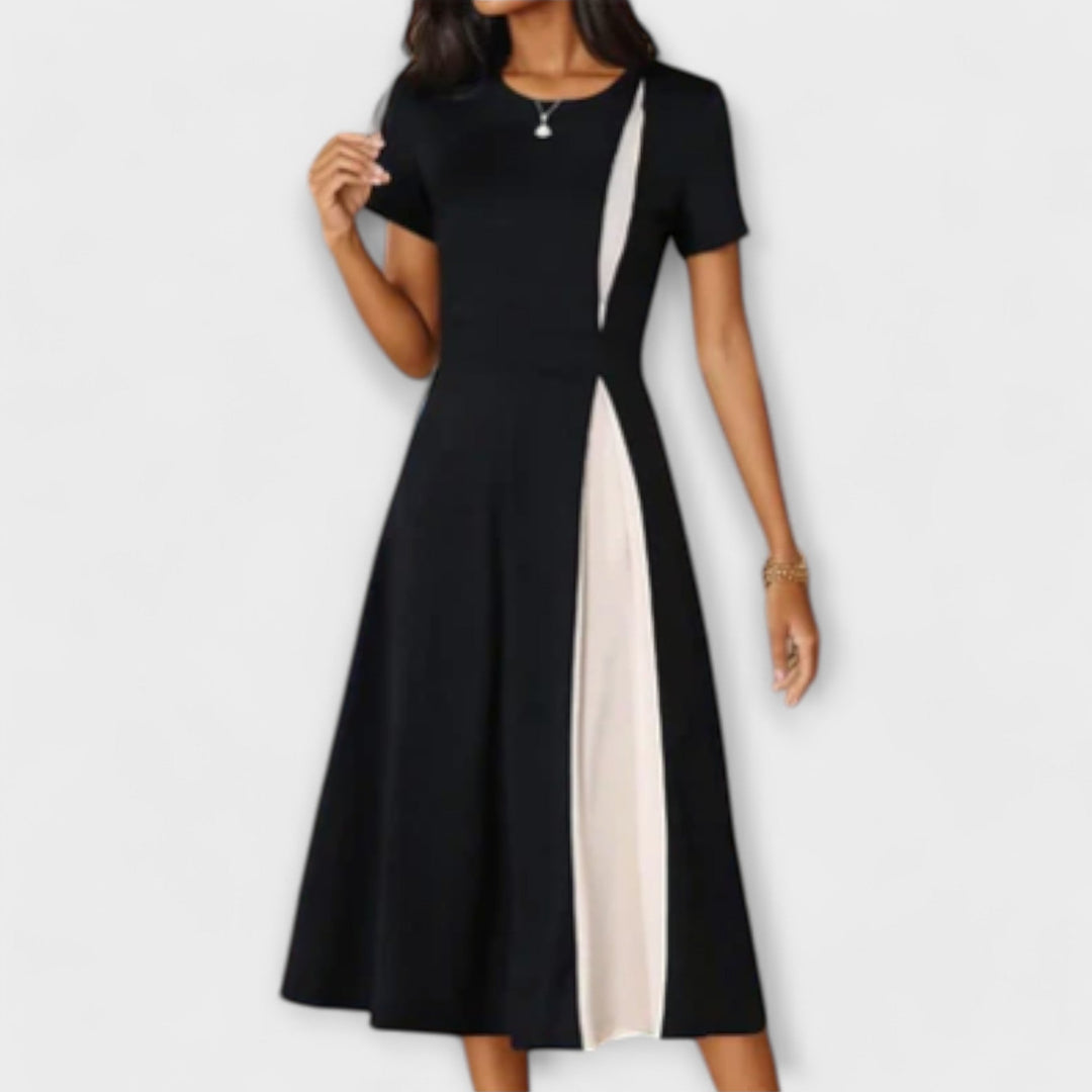 Hanne - Robe midi noir et blanc