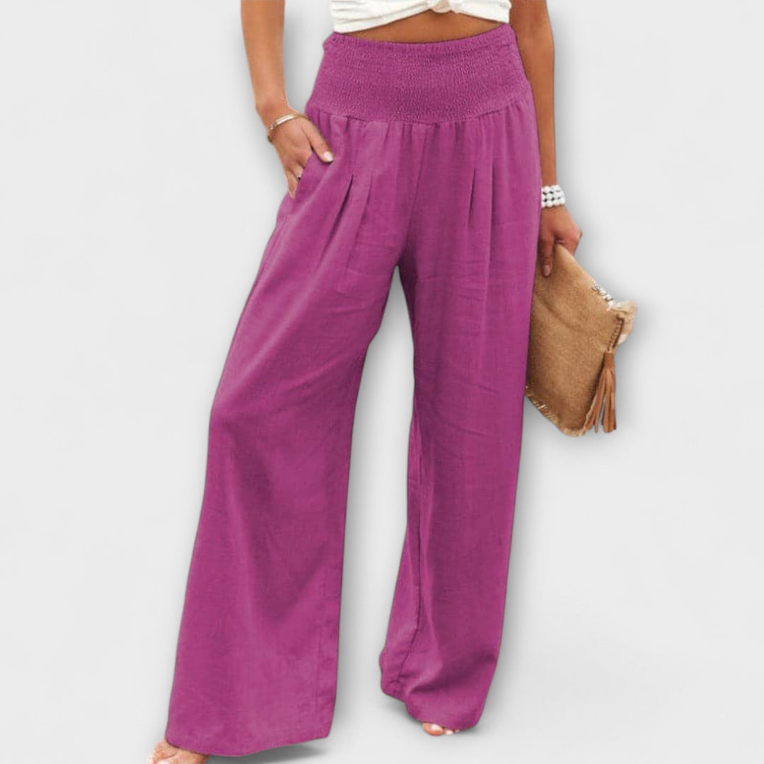 Thearya - Pantalon ample et décontracté en lin
