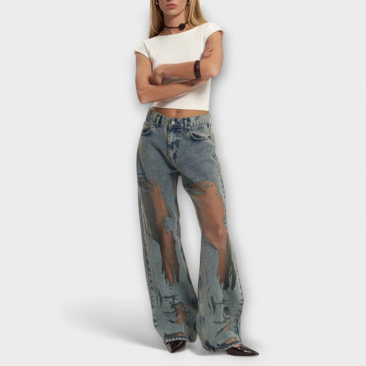Rayne - Jean en denim bleu transparent