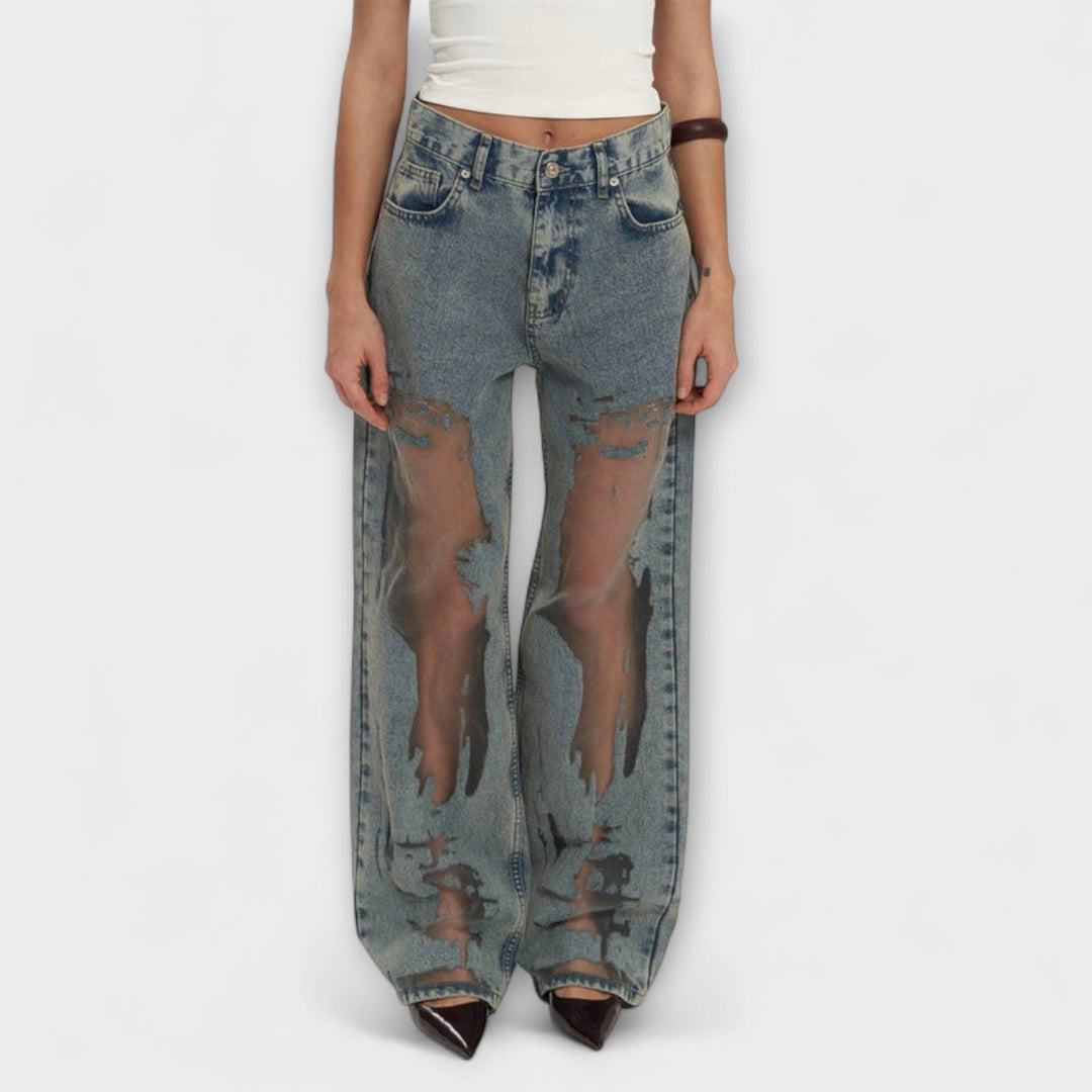 Rayne - Jean en denim bleu transparent