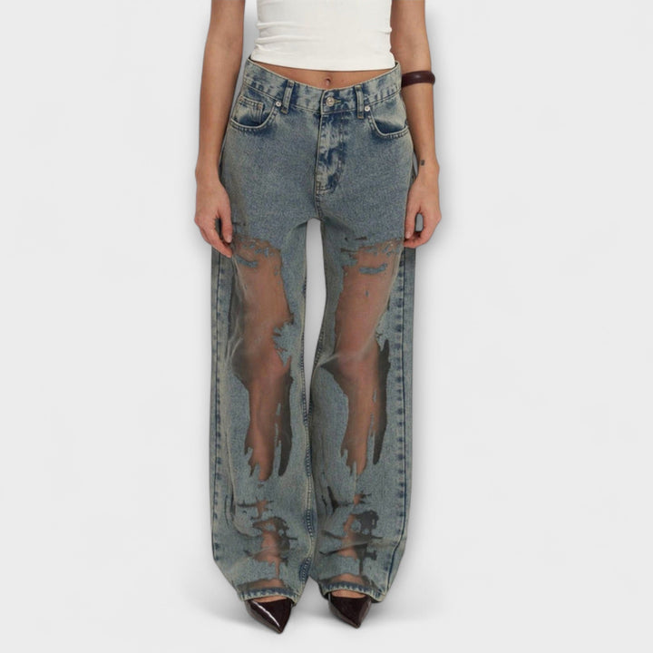 Rayne - Jean en denim bleu transparent