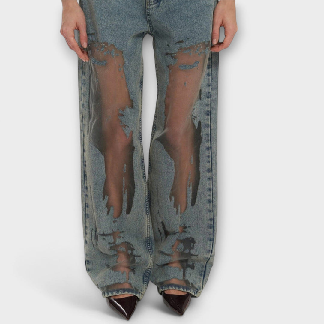 Rayne - Jean en denim bleu transparent