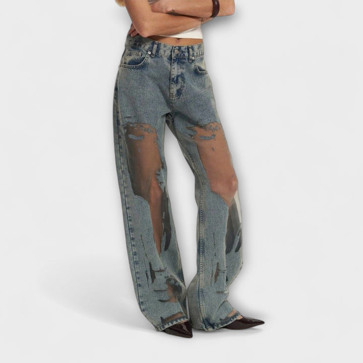 Rayne - Jean en denim bleu transparent