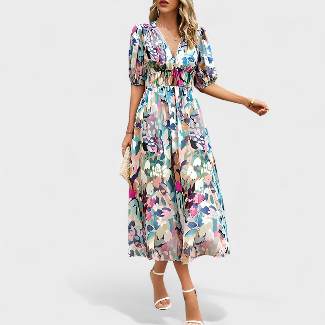 Clara - Élégante robe midi fleurie