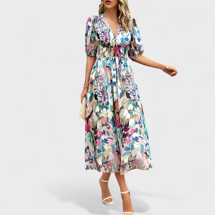 Clara - Élégante robe midi fleurie