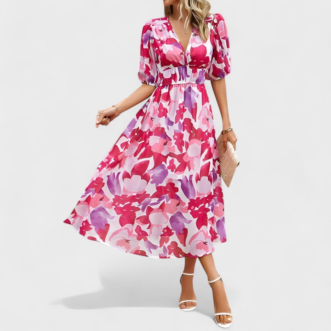 Clara - Élégante robe midi fleurie