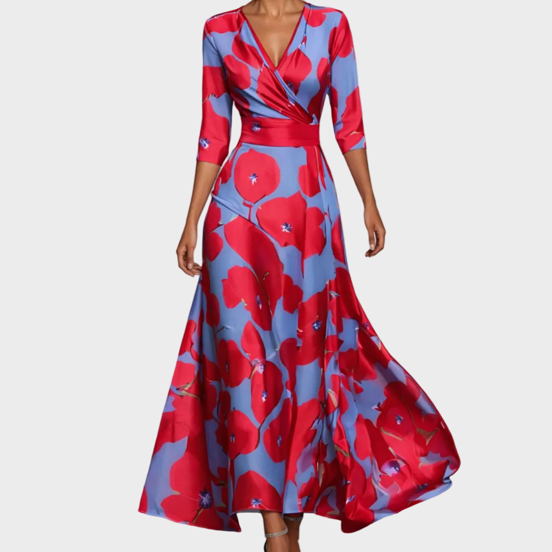 Emily | Robe maxi aérienne à encolure structurée
