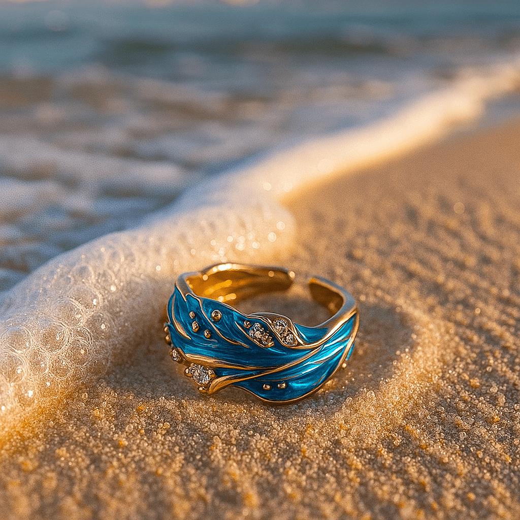 Bague vintage à effet rayé