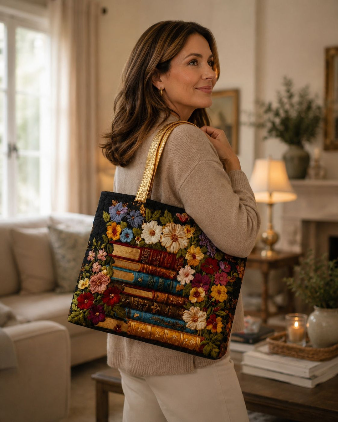 SAC MATELASSÉ | FLORAL ET LIVRES