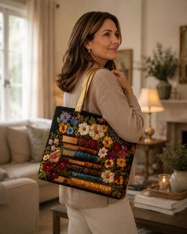 SAC MATELASSÉ | FLORAL ET LIVRES