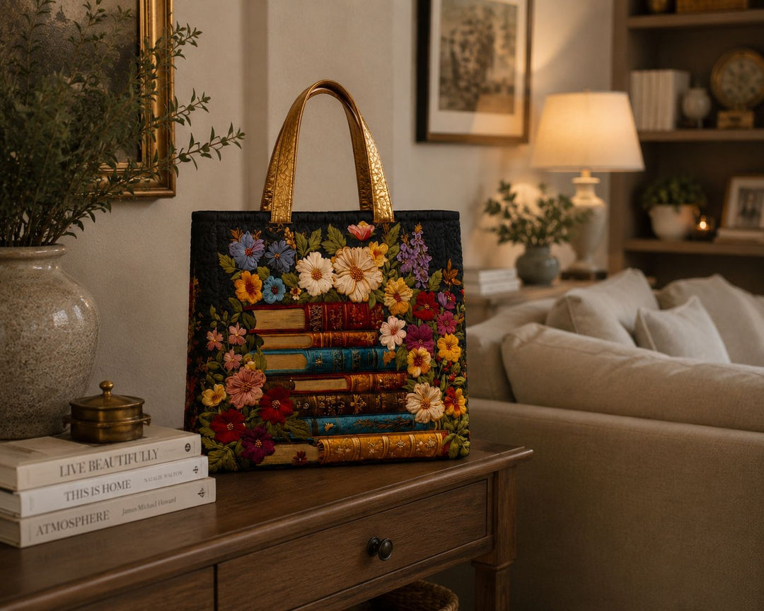 SAC MATELASSÉ | FLORAL ET LIVRES