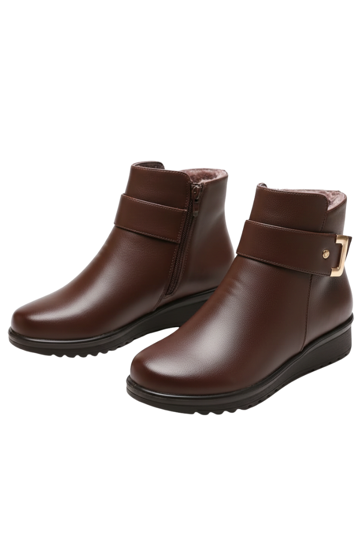 Diana | Bottines zippées sur le côté à doublure en fausse fourrure