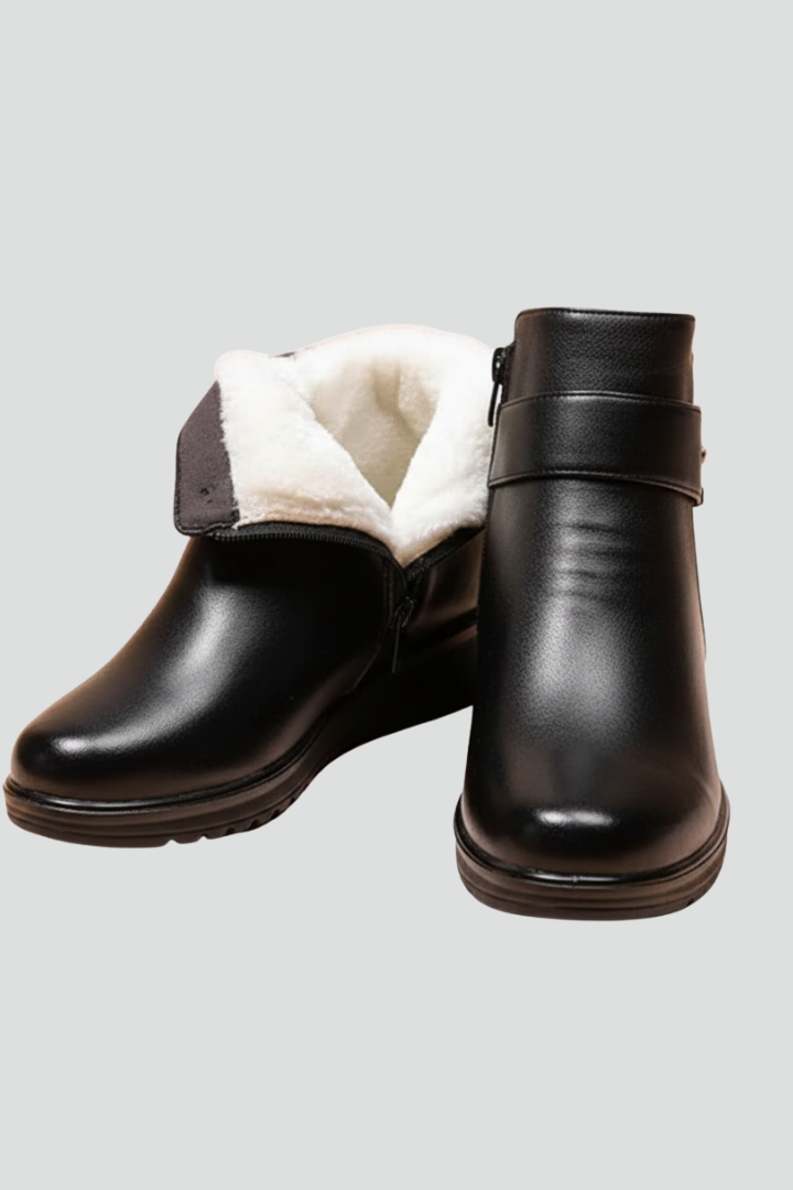 Diana | Bottines zippées sur le côté à doublure en fausse fourrure