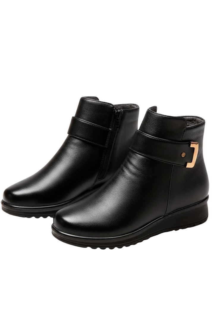 Diana | Bottines zippées sur le côté à doublure en fausse fourrure