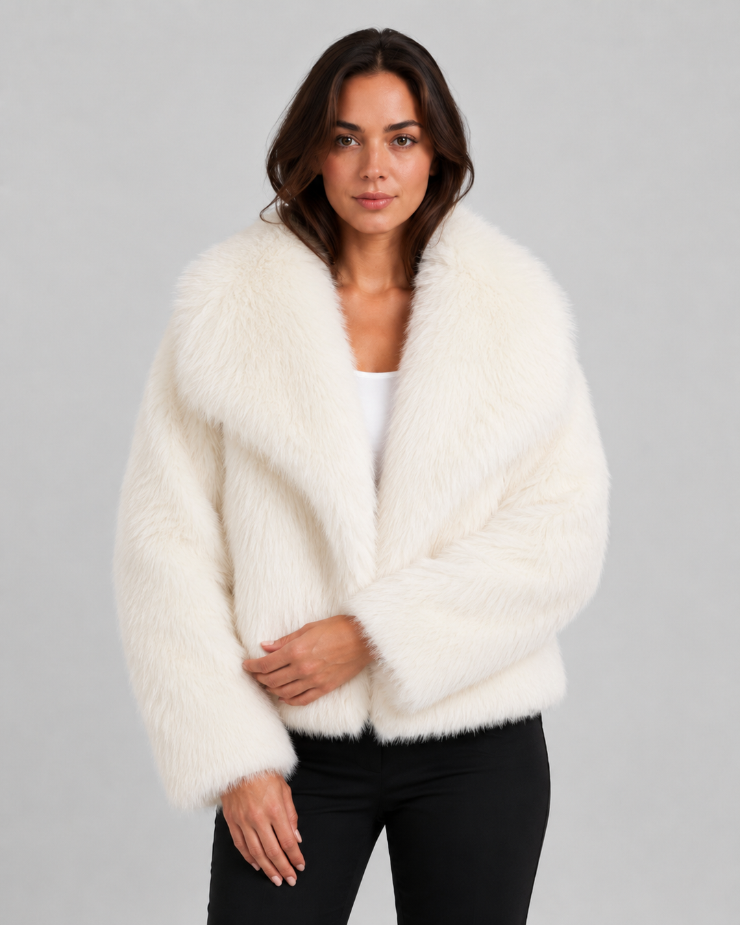 LAURENCE | VESTE EN FAUSSE FOURRURE COURTE