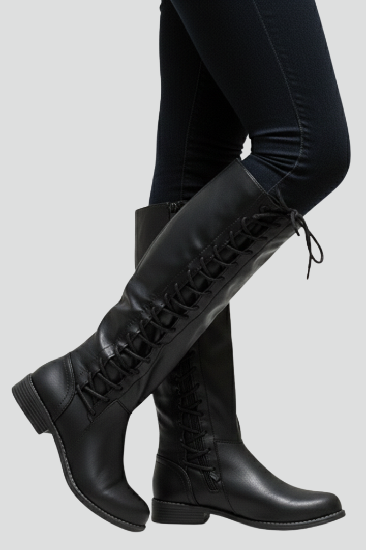 Clarissa | Bottes hautes à laçage avant et extérieur sobre