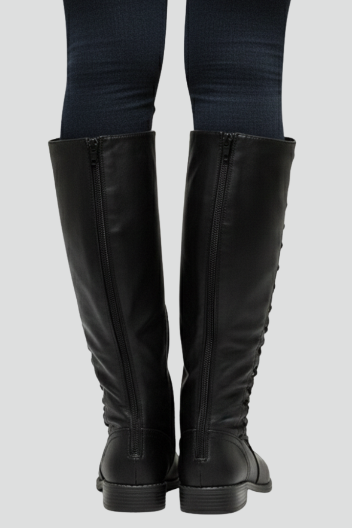Clarissa | Bottes hautes à laçage avant et extérieur sobre