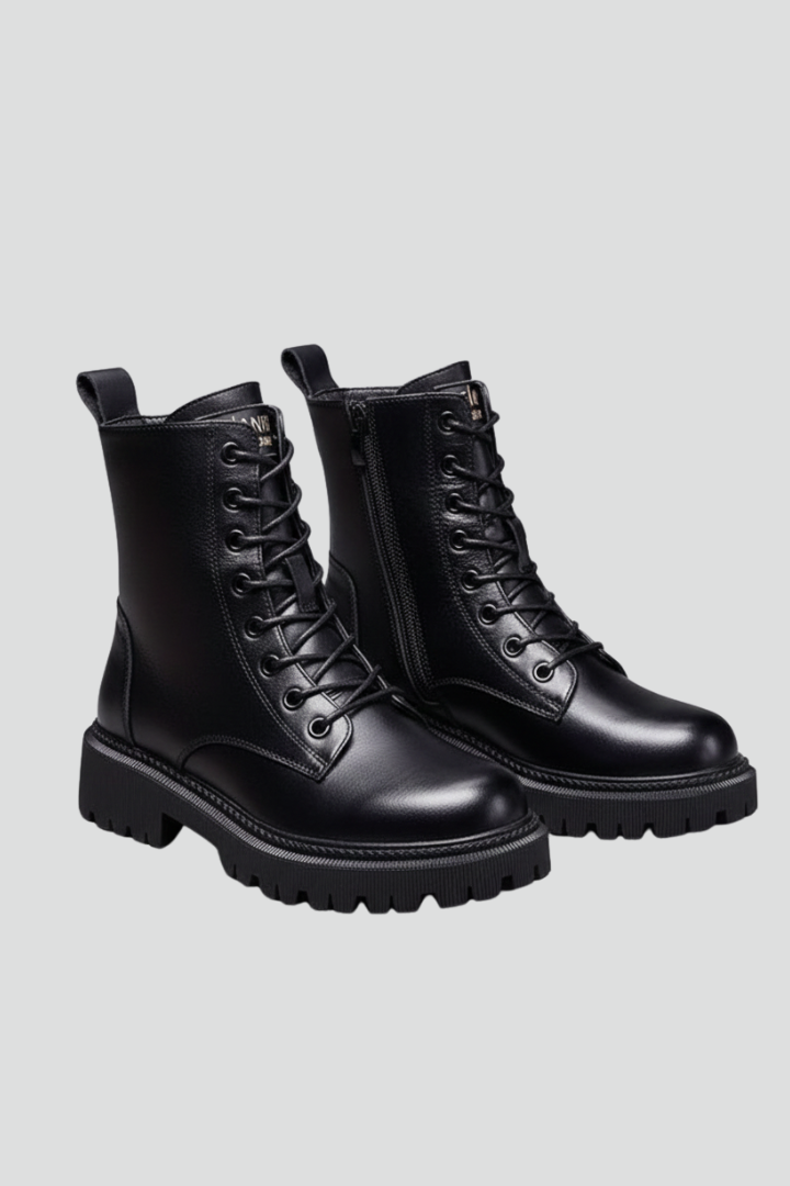 Rebecca | Bottes à lacets, fermeture zippée latérale et semelle massive
