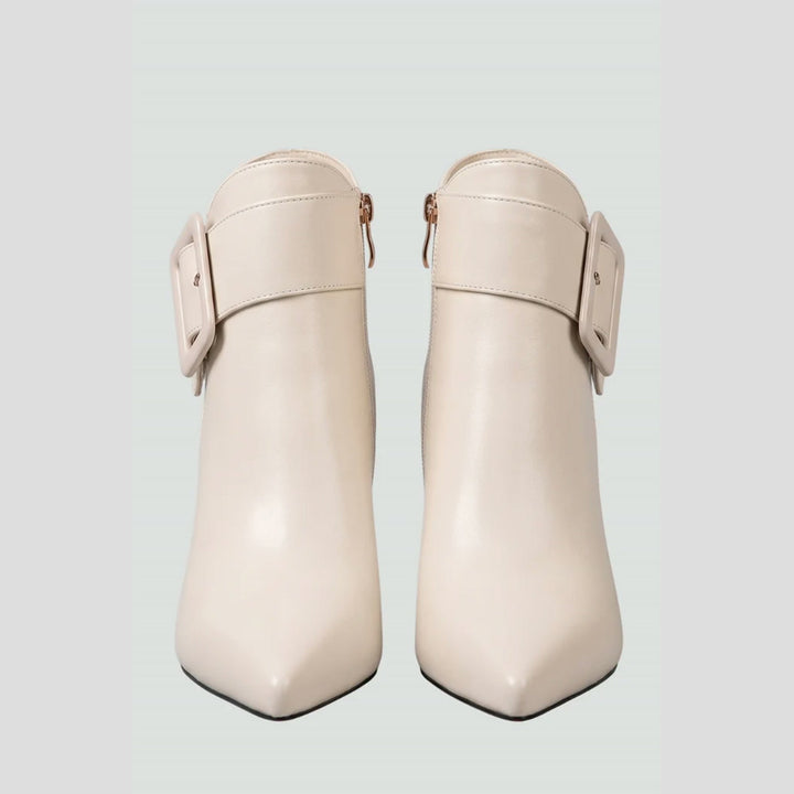 Fiona | Bottines en cuir à boucle et fermeture zippée