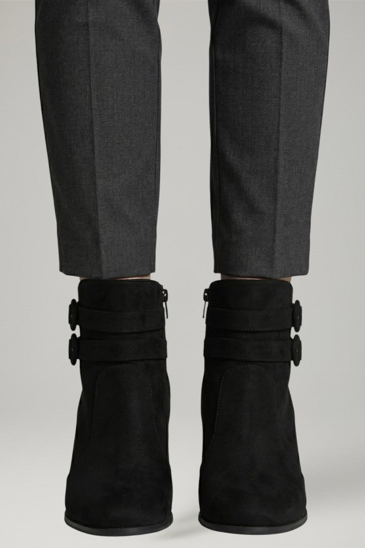 Valeria | Bottes cowboy en cuir à détail de boucle et talon stable