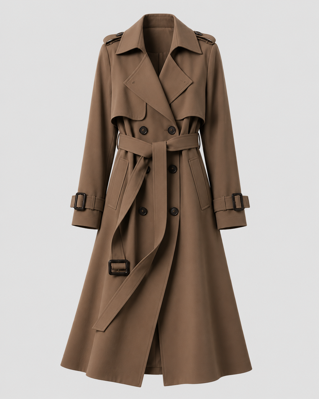 CLOTILDE | TRENCH LONG CEINTURÉ CROISÉ