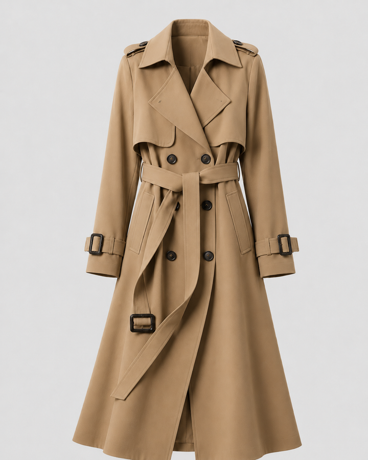 CLOTILDE | TRENCH LONG CEINTURÉ CROISÉ