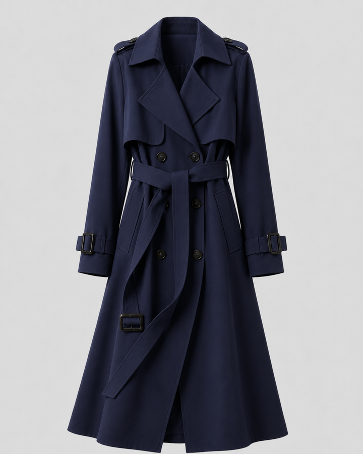 CLOTILDE | TRENCH LONG CEINTURÉ CROISÉ