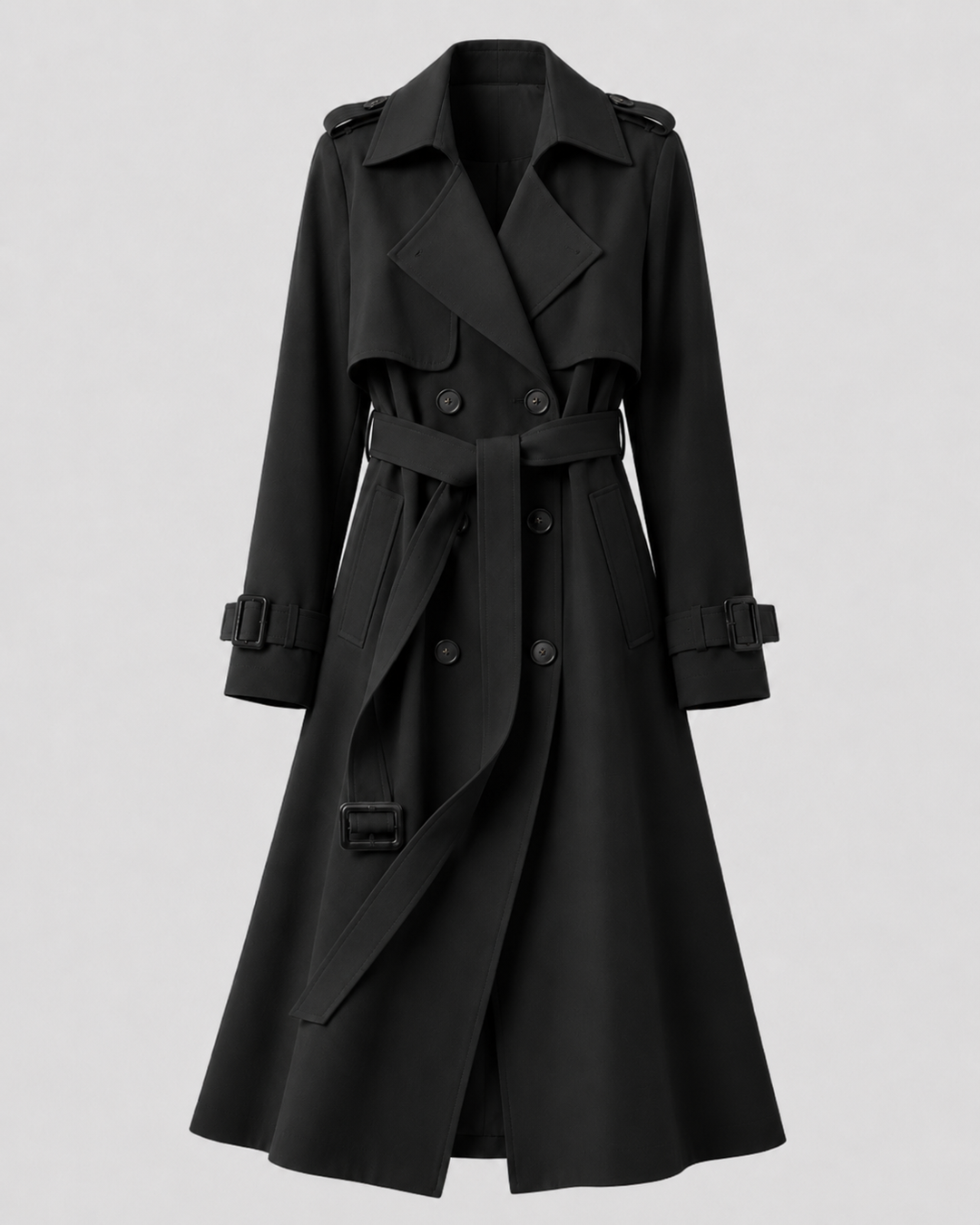 CLOTILDE | TRENCH LONG CEINTURÉ CROISÉ