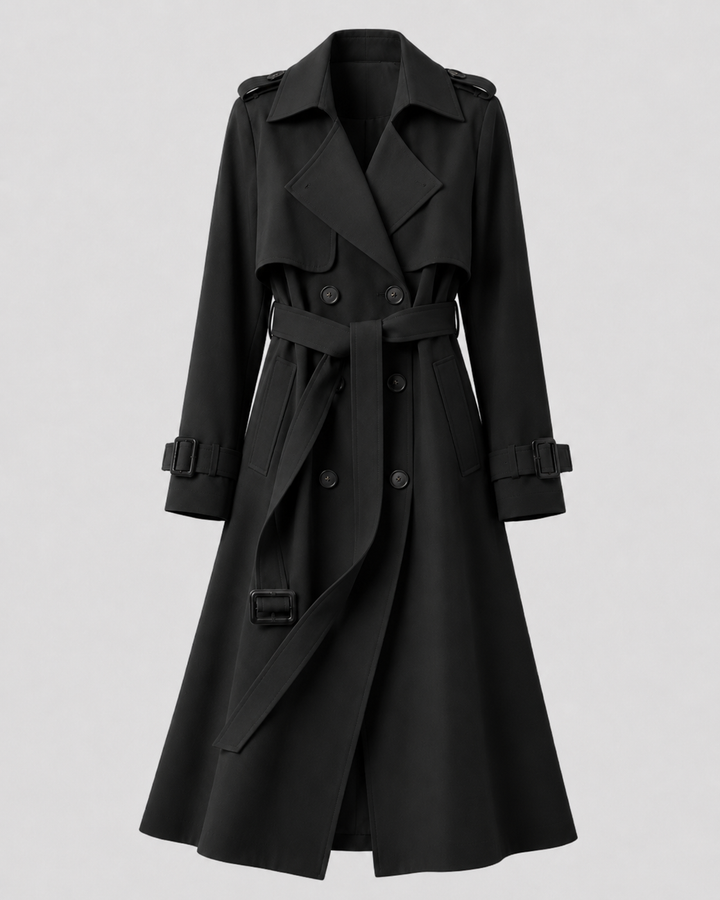 CLOTILDE | TRENCH LONG CEINTURÉ CROISÉ