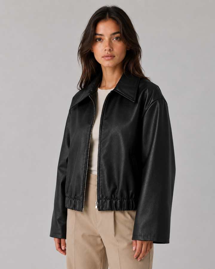 LÉONORE | VESTE EN SIMILICUIR COURTE