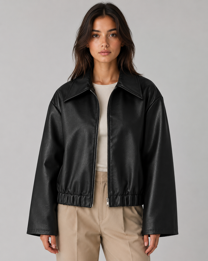 LÉONORE | VESTE EN SIMILICUIR COURTE