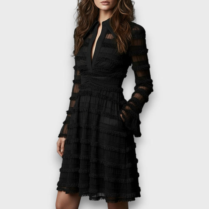 Paulina | Robe midi transparente à franges