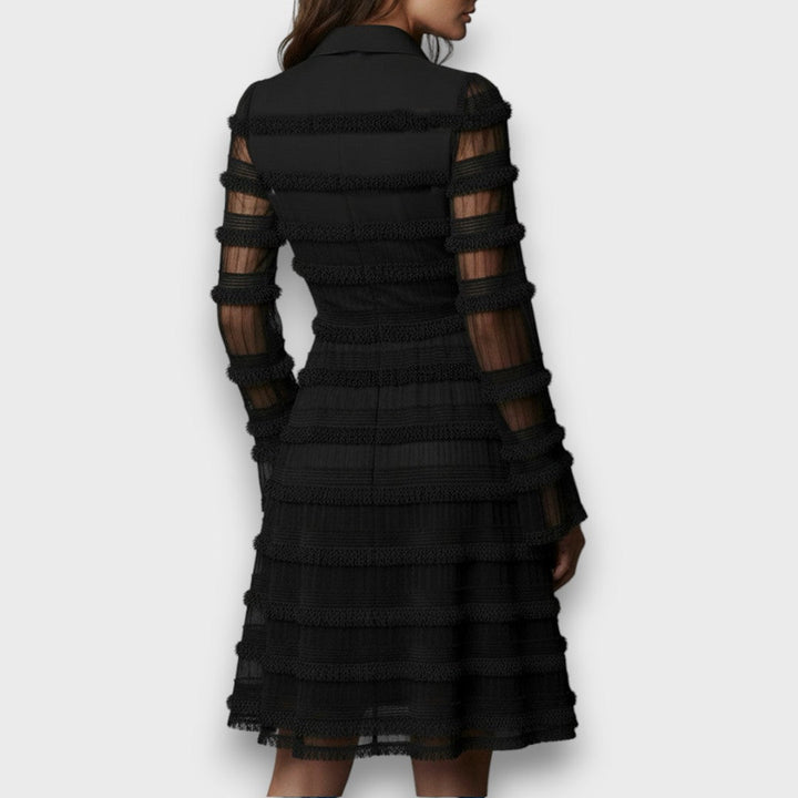 Paulina | Robe midi transparente à franges