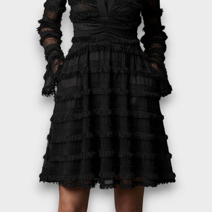 Paulina | Robe midi transparente à franges