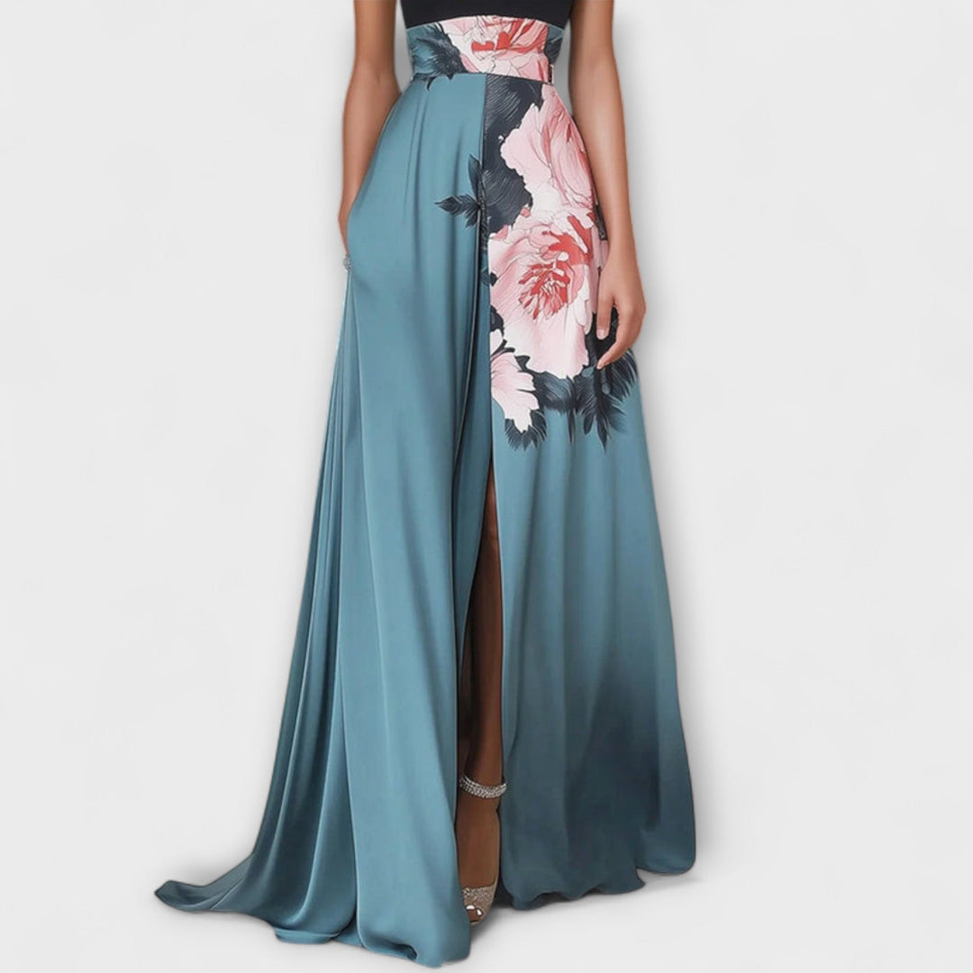 Natalie - Robe maxi florale trapèze