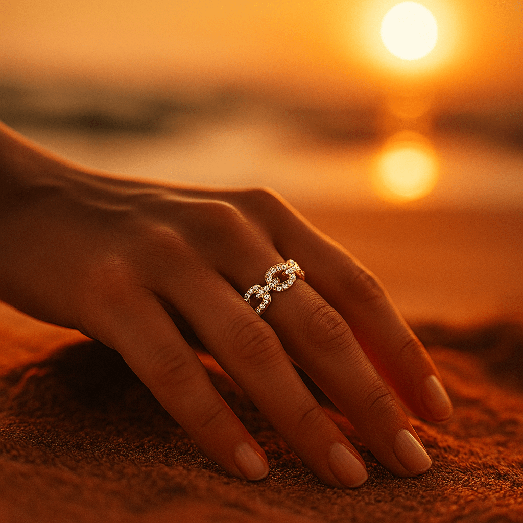 Bague en or avec zircon
