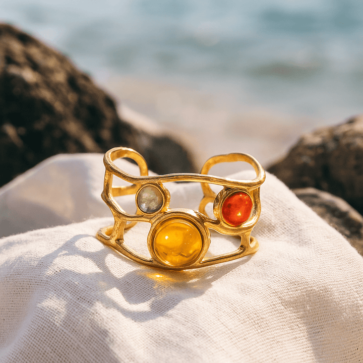 Bagues soleil dorées