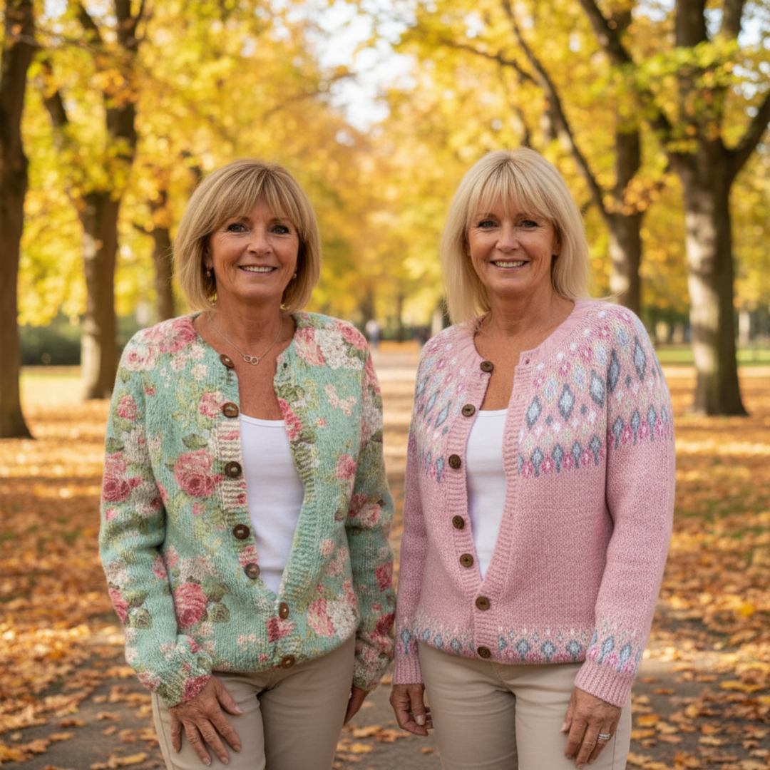Alice | Herbstlicher Blumen-Cardigan