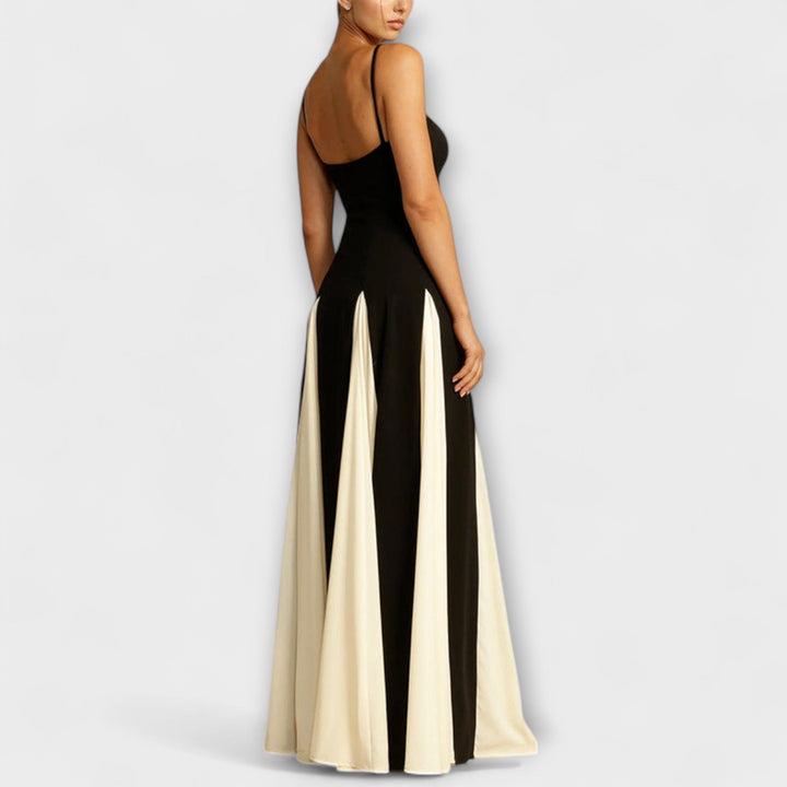Ember - Robe longue trapèze élégante classique à empiècements en tulle